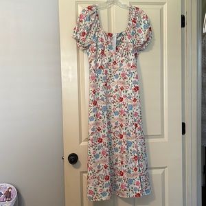 Shein, Floral 1940s Style Midi Dress, Size L